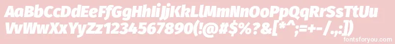 FirasansUltraitalic-fontti – valkoiset fontit vaaleanpunaisella taustalla