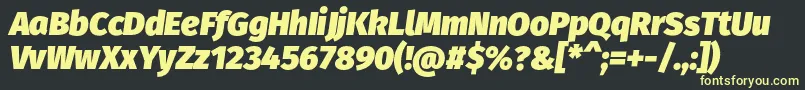 FirasansUltraitalic-fontti – keltaiset fontit mustalla taustalla