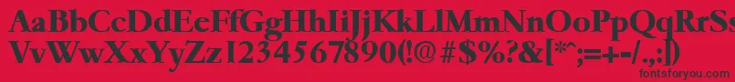 フォントGaremondBold – 赤い背景に黒い文字
