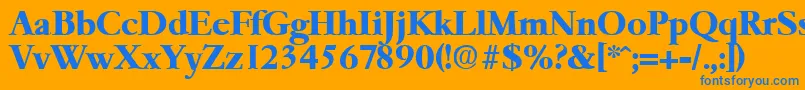 フォントGaremondBold – オレンジの背景に青い文字