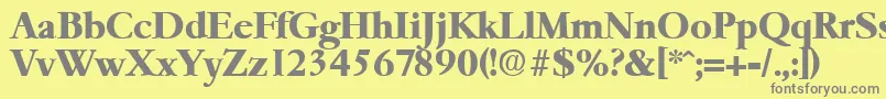 フォントGaremondBold – 黄色の背景に灰色の文字