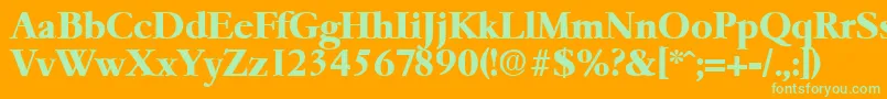 GaremondBold Font – Green Fonts on Orange Background