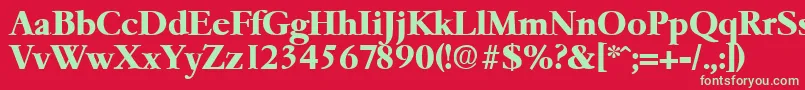 GaremondBold Font – Green Fonts on Red Background