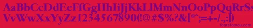 Czcionka GaremondBold – fioletowe czcionki na czerwonym tle