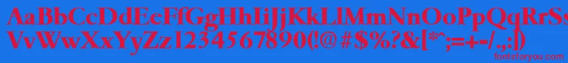 GaremondBold Font – Red Fonts on Blue Background