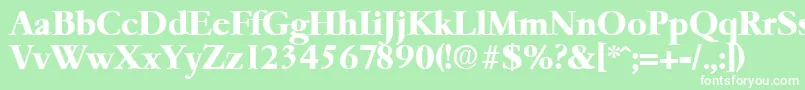 フォントGaremondBold – 緑の背景に白い文字