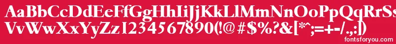 フォントGaremondBold – 赤い背景に白い文字