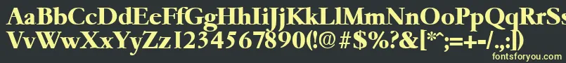 GaremondBold-Schriftart – Gelbe Schriften auf schwarzem Hintergrund