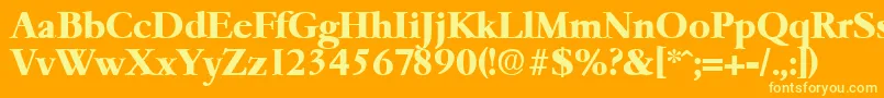 Czcionka GaremondBold – żółte czcionki na pomarańczowym tle