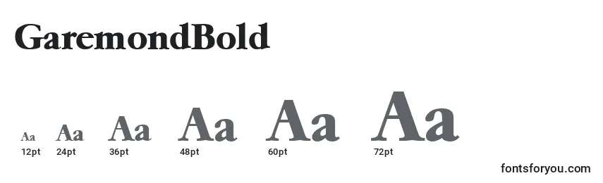 GaremondBold Font Sizes