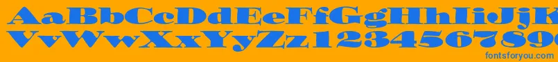 Ozwaldstd Font – Blue Fonts on Orange Background