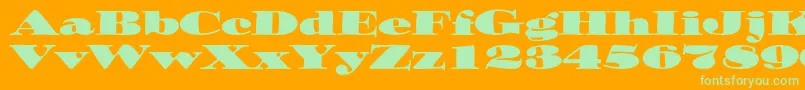 Ozwaldstd Font – Green Fonts on Orange Background