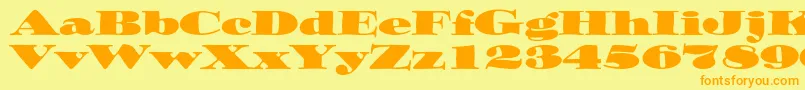 Ozwaldstd Font – Orange Fonts on Yellow Background