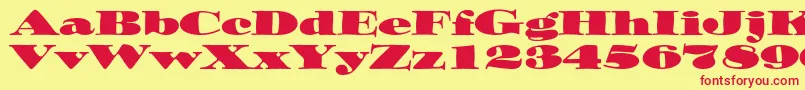 Ozwaldstd Font – Red Fonts on Yellow Background