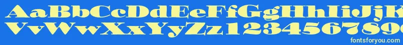 Ozwaldstd Font – Yellow Fonts on Blue Background