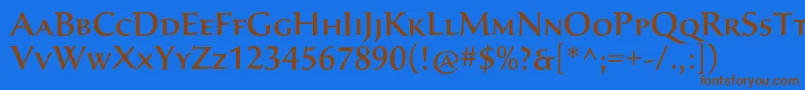 Шрифт SavaproMedium – коричневые шрифты на синем фоне