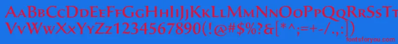 フォントSavaproMedium – 赤い文字の青い背景