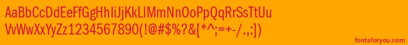 ItcFranklinGothicLtBookCompressed Font – Red Fonts on Orange Background