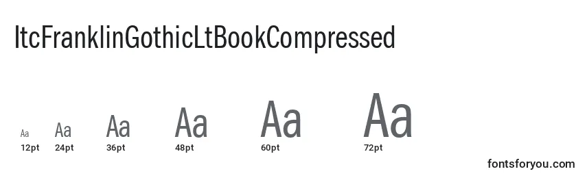 Größen der Schriftart ItcFranklinGothicLtBookCompressed