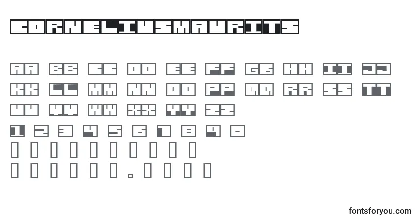 CorneliusMaurits-fontti – aakkoset, numerot, erikoismerkit