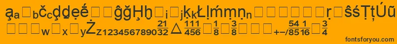 フォントBookshelfSymbol2 – 黒い文字のオレンジの背景