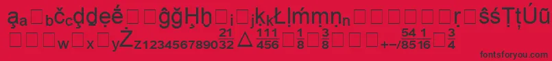 フォントBookshelfSymbol2 – 赤い背景に黒い文字