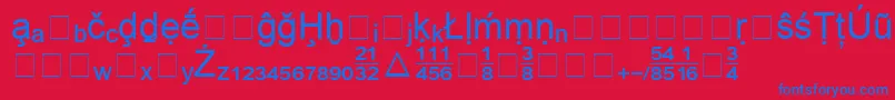 Шрифт BookshelfSymbol2 – синие шрифты на красном фоне