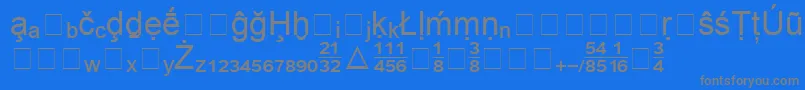Czcionka BookshelfSymbol2 – szare czcionki na niebieskim tle