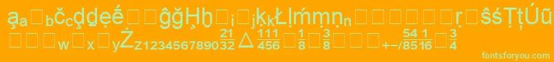 BookshelfSymbol2 Font – Green Fonts on Orange Background