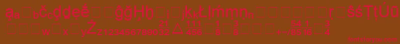 BookshelfSymbol2 Font – Red Fonts on Brown Background