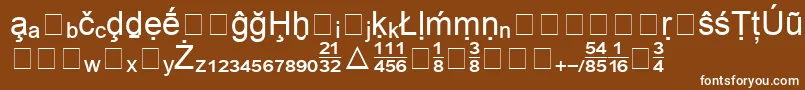 BookshelfSymbol2-Schriftart – Weiße Schriften auf braunem Hintergrund