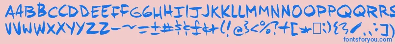 Andyfish Font – Blue Fonts on Pink Background