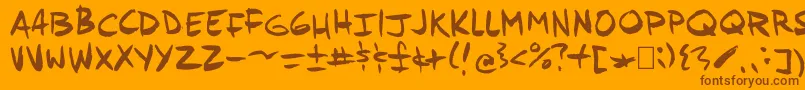 Andyfish Font – Brown Fonts on Orange Background