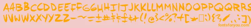 Andyfish Font – Orange Fonts on Pink Background