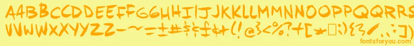 Andyfish Font – Orange Fonts on Yellow Background