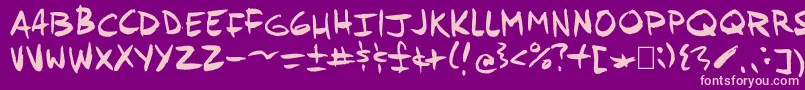 Andyfish Font – Pink Fonts on Purple Background