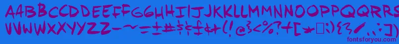 Andyfish Font – Purple Fonts on Blue Background