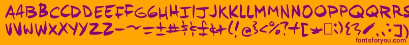 Andyfish Font – Purple Fonts on Orange Background