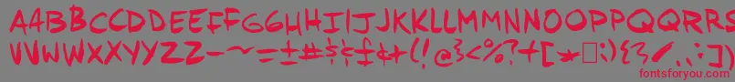 Andyfish Font – Red Fonts on Gray Background