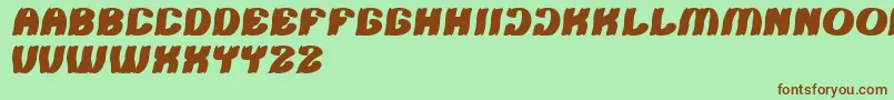 Tshirt-Schriftart – Braune Schriften auf grünem Hintergrund