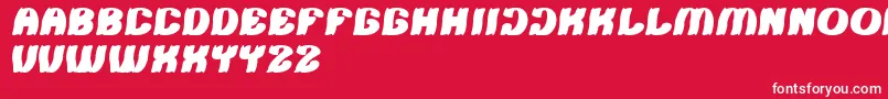 Fonte Tshirt – fontes brancas em um fundo vermelho