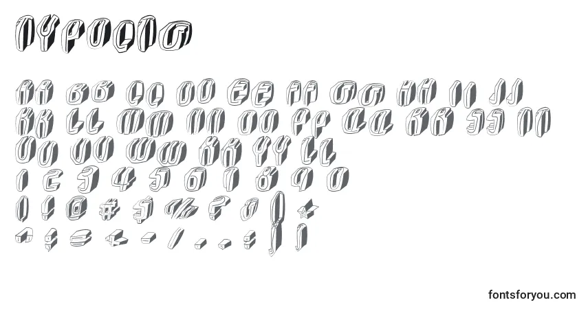 Typoctg-fontti – aakkoset, numerot, erikoismerkit