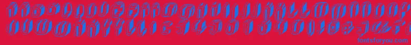 Czcionka Typoctg – niebieskie czcionki na czerwonym tle