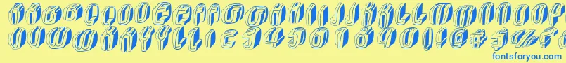 Czcionka Typoctg – niebieskie czcionki na żółtym tle