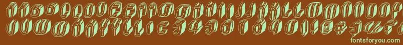 Typoctg-fontti – vihreät fontit ruskealla taustalla