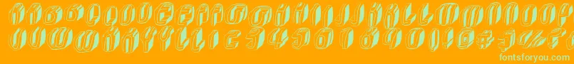 Typoctg-Schriftart – Grüne Schriften auf orangefarbenem Hintergrund