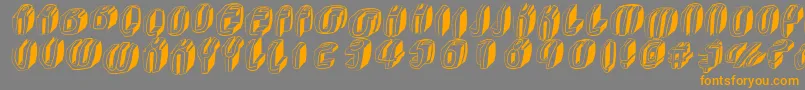 フォントTypoctg – オレンジの文字は灰色の背景にあります。