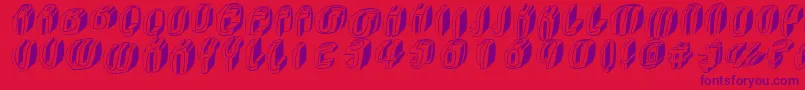 Police Typoctg – polices violettes sur fond rouge
