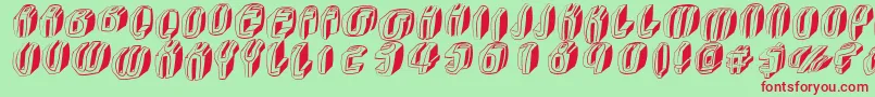 フォントTypoctg – 赤い文字の緑の背景