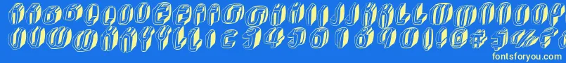 Typoctg Font – Yellow Fonts on Blue Background